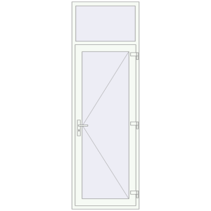 Buy Entrance doors 850x2612 mm DOOR KORSA ENERGY-SAVING REHAU SYNEGO RAL 9016 Traffic white two-sided