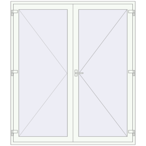Buy Entrance doors 2000x2300 mm DOOR KORSA ENERGY-SAVING REHAU SYNEGO RAL 9016 Traffic white two-sided