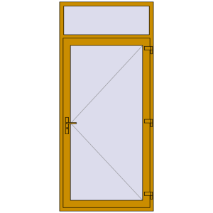 Zamów teraz Drzwi zewnętrzne 1130x2520 mm DOOR KORSA ALU STANDARD 72 RAL 1005 Honey yellow dwustronny