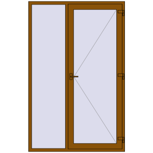 Buy Entrance doors 1540x2400 mm DOOR KORSA ENERGY-SAVING REHAU SYNEGO GOLDEN OAK external