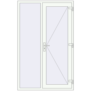 Buy Entrance doors 1280x2040 mm DOOR KORSA OPTIMUM REHAU BRILLANT RAL 9016 Traffic white two-sided