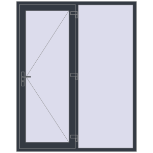 Buy Entrance doors 1680x2100 mm DOOR KORSA OPTIMUM REHAU BRILLANT ANTHRACITE_GREY_STRUKTURAL two-sided