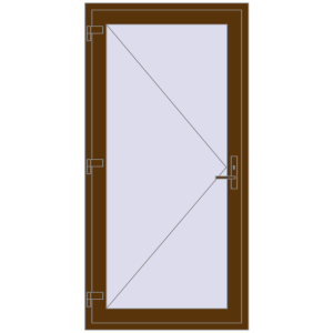 Buy Entrance doors 1000x2000 mm DOOR KORSA OPTIMUM REHAU BRILLANT WALNUT two-sided