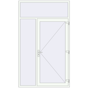 Buy Entrance doors 1550x2620 mm DOOR KORSA ENERGY-SAVING REHAU SYNEGO RAL 9016 Traffic white two-sided