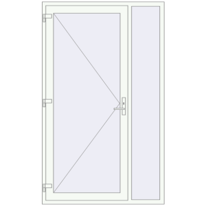 Buy Entrance doors 1400x2320 mm DOOR KORSA ENERGY-SAVING REHAU SYNEGO RAL 9016 Traffic white two-sided