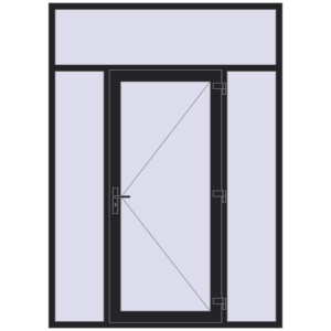 Buy Entrance doors 1800x2500 mm DOOR KORSA OPTIMUM REHAU BRILLANT BLACK_ULTI-MATT two-sided