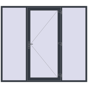 Buy Entrance doors 2500x2200 mm DOOR OPTIMUM REHAU BRILLANT ANTHRACITE_GREY_STRUKTURAL two-sided