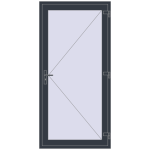 Buy Entrance doors 1050x2160 mm DOOR KORSA OPTIMUM REHAU BRILLANT ANTHRACITE_GREY_STRUKTURAL two-sided
