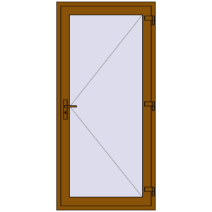 Buy Entrance doors 950x2120 mm DOOR KORSA OPTIMUM REHAU BRILLANT GOLDEN OAK two-sided