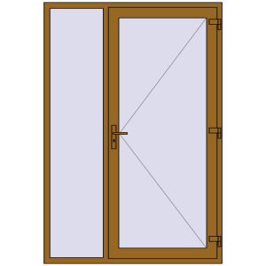 Buy Entrance doors 1500x2200 mm DOOR KORSA ENERGY-SAVING REHAU SYNEGO LIGHT_OAK two-sided
