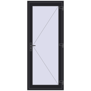 Buy Entrance doors 900x2200 mm DOOR KORSA OPTIMUM REHAU BRILLANT BLACK_ULTI-MATT two-sided