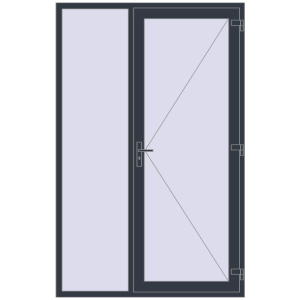 Buy Entrance doors 1540x2400 mm DOOR KORSA ENERGY-SAVING REHAU SYNEGO ANTHRACITE_GREY_STRUKTURAL external