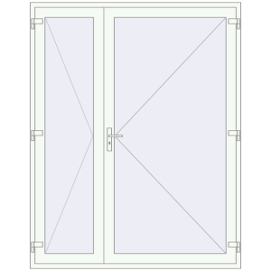 Buy Entrance doors 1840x2320 mm DOOR KORSA ENERGY-SAVING REHAU SYNEGO RAL 9016 Traffic white two-sided