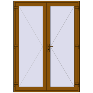 Buy Entrance doors 1630x2250 mm DOOR KORSA ENERGY-SAVING REHAU SYNEGO GOLDEN OAK two-sided