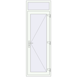 Plastic entrance door 750x2290 mm With fanlight. View from inside Buy Entrance doors 750x2290 mm DOOR KORSA OPTIMUM REHAU BRILLANT RAL 9016 Traffic white two-sided