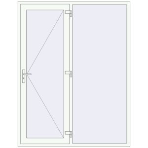 Buy Entrance doors 1700x2200 mm DOOR KORSA OPTIMUM REHAU BRILLANT RAL 9016 Traffic white two-sided