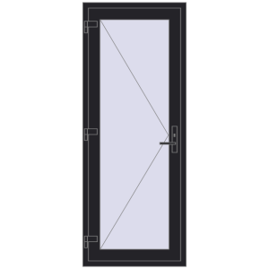 Buy Entrance doors 785x2000 mm DOOR KORSA OPTIMUM REHAU BRILLANT BLACK_ULTI-MATT two-sided
