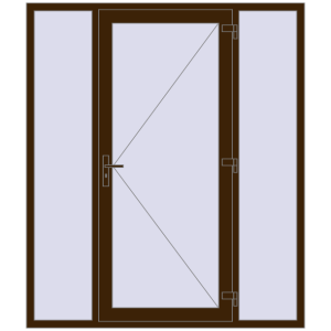 Buy Entrance doors 1800x2100 mm DOOR KORSA OPTIMUM REHAU BRILLANT DARK_OAK two-sided