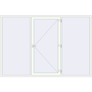 Buy Entrance doors 3100x2100 mm DOOR KORSA OPTIMUM REHAU BRILLANT RAL 9016 Traffic white two-sided