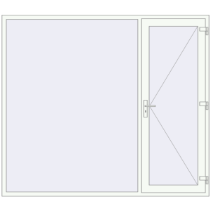 Buy Entrance doors 2400x2100 mm DOOR KORSA OPTIMUM REHAU BRILLANT RAL 9016 Traffic white two-sided