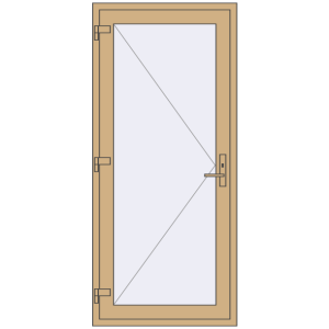 Buy Entrance doors 900x2010 mm DOOR ALU STANDARD 72 RAL 1001 Beige two-sided