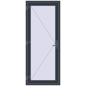 Buy Entrance doors 900x2200 mm DOOR OPTIMUM REHAU BRILLANT ANTHRACITE_GREY_STRUKTURAL two-sided