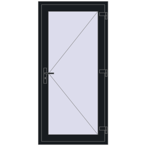 Buy Entrance doors 900x1850 mm DOOR KORSA OPTIMUM REHAU BRILLANT BLACK_COOL_110L-2 two-sided