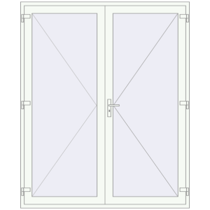 Buy Entrance doors 1920x2340 mm DOOR KORSA ENERGY-SAVING REHAU SYNEGO RAL 9016 Traffic white two-sided