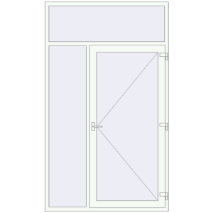 Zamów teraz Drzwi zewnętrzne 1550x2620 mm DOOR KORSA ENERGY-SAVING REHAU SYNEGO RAL 9016 Traffic white dwustronny