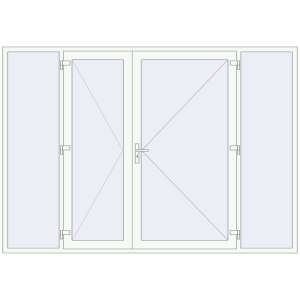 Buy Entrance doors 3000x2100 mm DOOR KORSA OPTIMUM REHAU BRILLANT RAL 9016 Traffic white two-sided