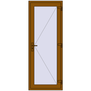 Buy Entrance doors 800x2100 mm DOOR KORSA OPTIMUM REHAU BRILLANT GOLDEN OAK two-sided