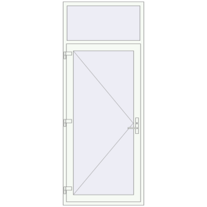 Buy Entrance doors 1020x2560 mm DOOR KORSA ENERGY-SAVING REHAU SYNEGO RAL 9016 Traffic white two-sided
