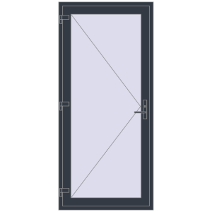 Buy Entrance doors 1000x2200 mm DOOR KORSA OPTIMUM REHAU BRILLANT ANTHRACITE_GREY_STRUKTURAL two-sided