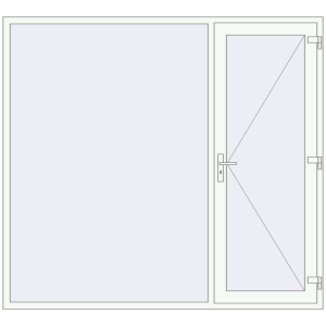 Buy Entrance doors 2300x2100 mm DOOR KORSA ENERGY-SAVING REHAU SYNEGO RAL 9016 Traffic white two-sided