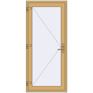 Buy Entrance doors 900x2010 mm DOOR KORSA ALU STANDARD 72 RAL 1002 Sand yellow two-sided