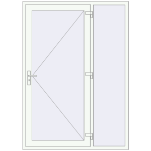 Buy Entrance doors 1500x2100 mm DOOR KORSA OPTIMUM REHAU BRILLANT RAL 9016 Traffic white two-sided
