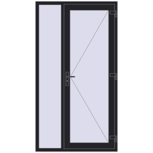 Buy Entrance doors 1200x2200 mm DOOR KORSA OPTIMUM REHAU BRILLANT BLACK_ULTI-MATT two-sided