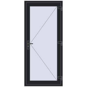 Buy Entrance doors 900x2000 mm DOOR KORSA OPTIMUM REHAU BRILLANT BLACK_ULTI-MATT two-sided