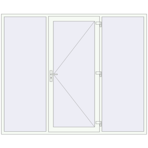 Buy Entrance doors 2600x2150 mm DOOR KORSA ENERGY-SAVING REHAU SYNEGO RAL 9016 Traffic white two-sided