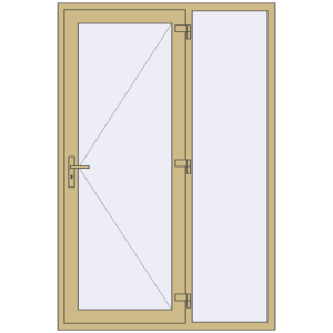 Buy Entrance doors 1400x2100 mm DOOR KORSA ALU STANDARD 72 RAL 1000 Green beige two-sided