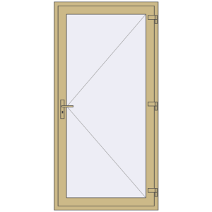 Buy Entrance doors 1100x2200 mm DOOR KORSA ALU STANDARD 72 RAL 1000 Green beige two-sided