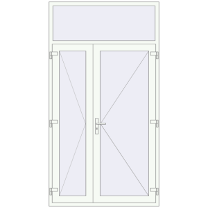 Buy Entrance doors 1400x2600 mm DOOR KORSA ALU STANDARD 72 RAL 9016 Traffic white two-sided