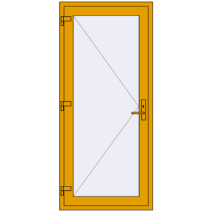 Buy Entrance doors 900x2010 mm DOOR KORSA ALU STANDARD 72 RAL 1004 Golden yellow two-sided