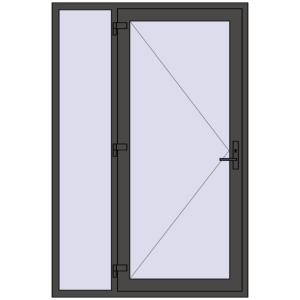 Buy Entrance doors 1400x2100 mm DOOR KORSA ENERGY-SAVING REHAU SYNEGO BASALT_GREY two-sided