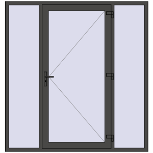 Buy Entrance doors 2000x2100 mm DOOR KORSA OPTIMUM REHAU BRILLANT BASALT_GREY two-sided