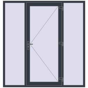 Zamów teraz Drzwi zewnętrzne 2000x2100 mm DOOR KORSA OPTIMUM REHAU BRILLANT ANTHRACITE_GREY_STRUKTURAL zewnętrzny