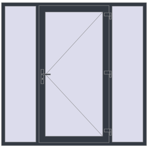 Zamów teraz Drzwi zewnętrzne 2000x1970 mm DOOR KORSA OPTIMUM REHAU BRILLANT ANTHRACITE_GREY_STRUKTURAL dwustronny