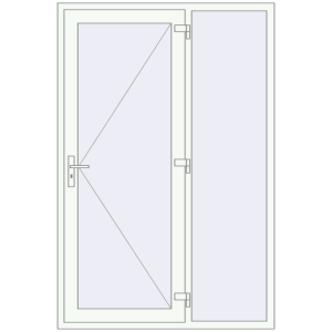 Buy Entrance doors 1400x2100 mm DOOR KORSA OPTIMUM REHAU BRILLANT RAL 9016 Traffic white two-sided