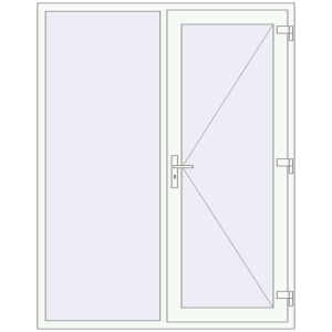 Buy Entrance doors 1580x2000 mm DOOR KORSA OPTIMUM REHAU BRILLANT RAL 9016 Traffic white two-sided