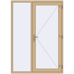 Buy Entrance doors 1500x2100 mm DOOR KORSA ALU STANDARD 72 RAL 1001 Beige two-sided